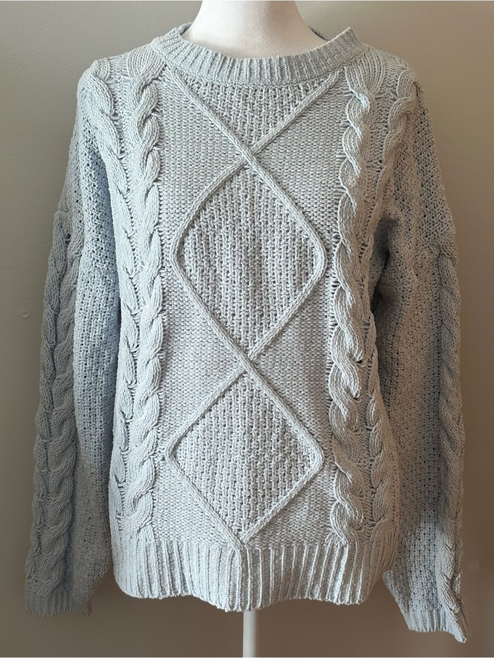 Soft Knit Ice Blue Essential Stylish Comfy Sweater- Women’s - Picture 2 of 4